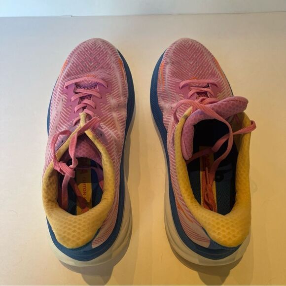 Hoka One Clifton 9 Men\'s Athletic Shoes Pink/Blue Multi Size 9D main image 8